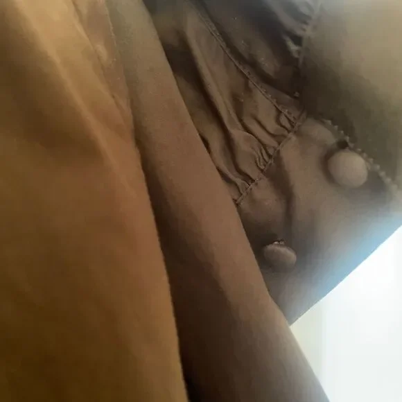 Chico's Poplin Dress with Pockets and Tie Neck Olive Army Green Size Medium - Picture 5 of 6